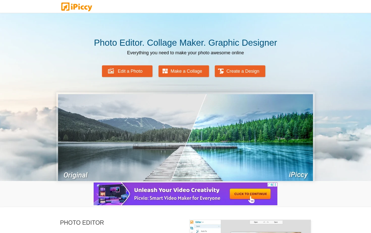iPiccy.com 页面快照